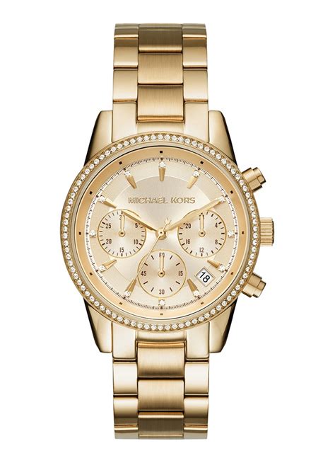 aanbieding michael kors horloge goud|Gouden Michael Kors horloges voor dames .